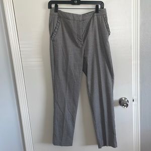 Zara Cropped Pants Gray Houndstooth